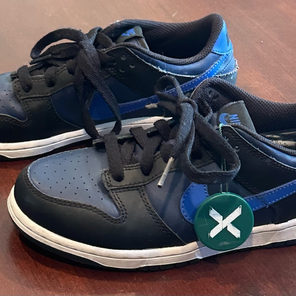 Nike Kids Black and Blue Sneakers - size 3 youth